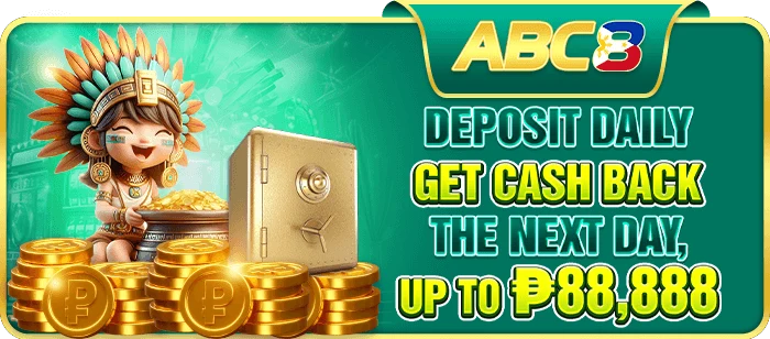 ABC8 daily recharge cashback paid the next day up to ₱88,888 with 1× turnover