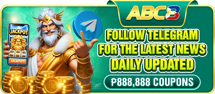 ABC8 Telegram channel coupons ₱8–₱8,888 with 5× turnover and ₱100 weekly deposit