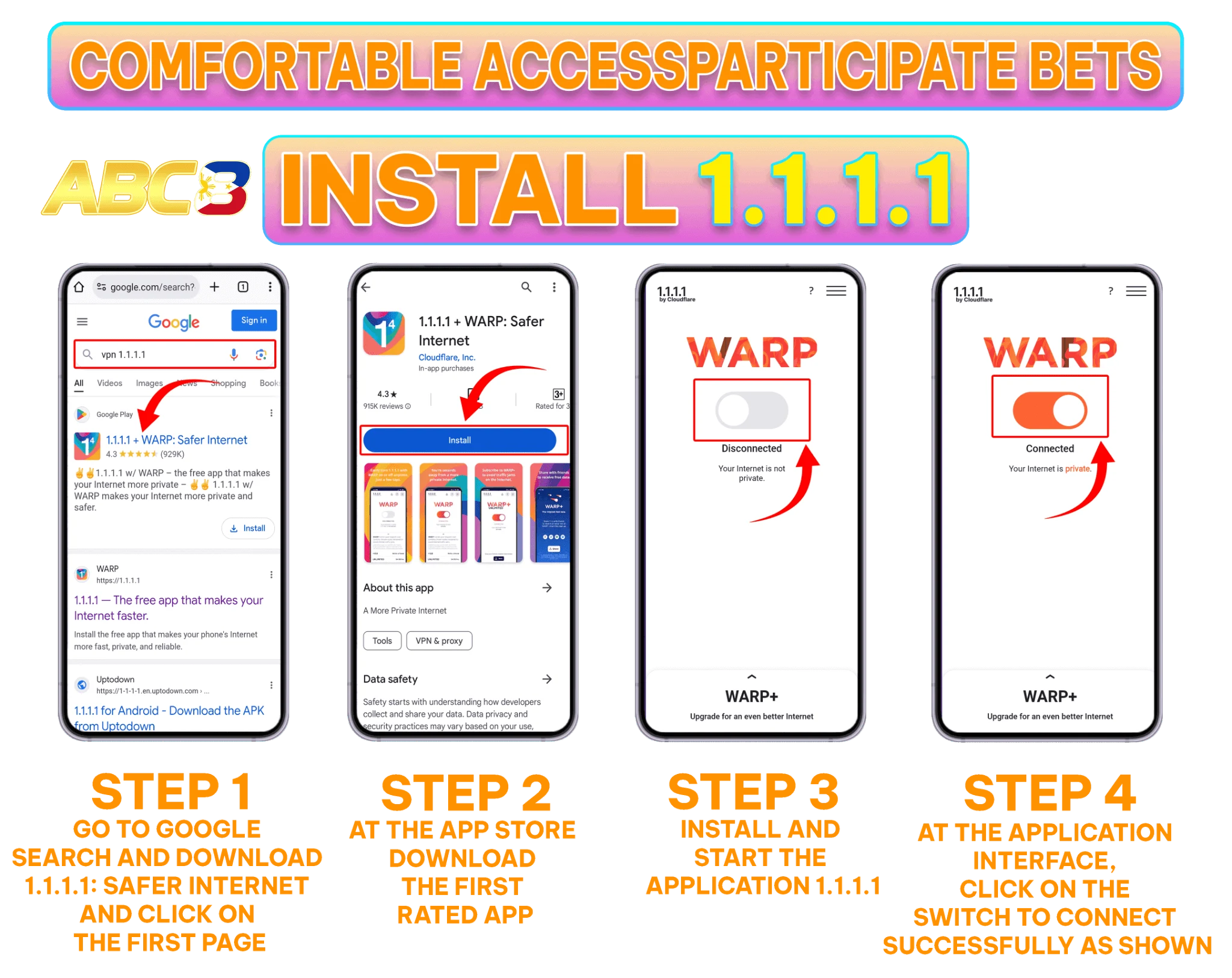 Cloudflare WARP install guide for ABC8 members